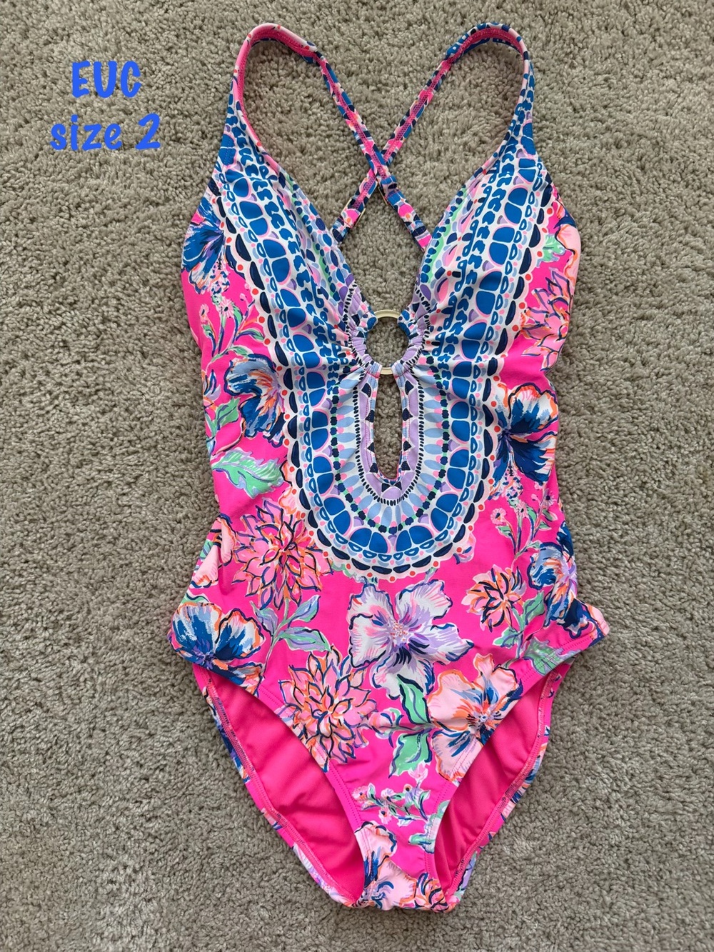 Lilly Pulitzer Pink Floral One-Piece Swimsuit